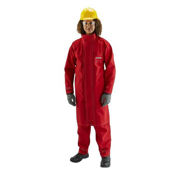 Ansell Lab Coat,2XL,Red,Polyester 66-663 Ansell Lab Coat,2XL,Red,Polyester 66-663