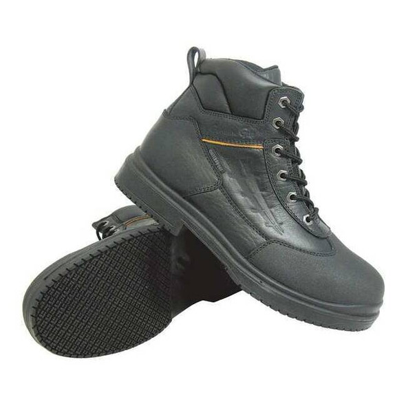 Unisex 6-Inch Work Boot, 8 W, Steel Toe, 6 in H, Black, 7800