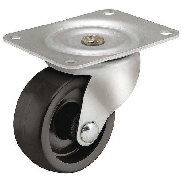 4" X 1-3/8" Non-Marking Polyolefin Rigid Caster, No Brake, Loads Up To 250 lb
