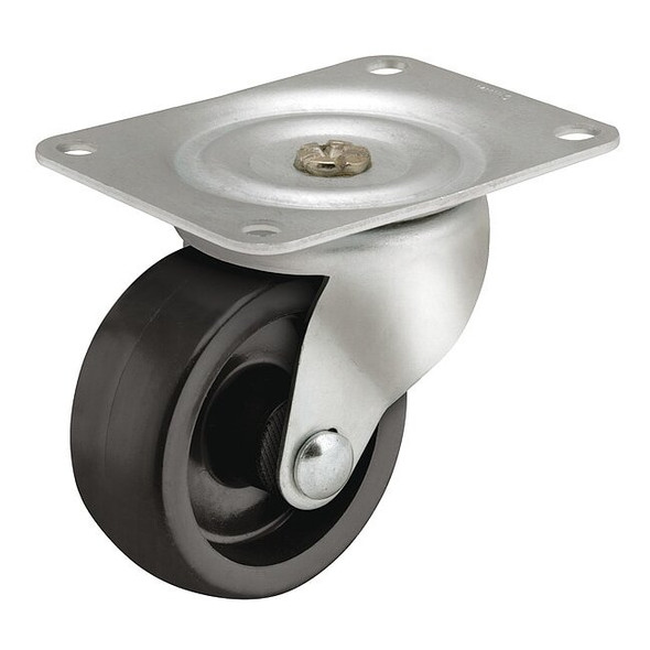 4" X 1-3/8" Non-Marking Polyolefin Rigid Caster, No Brake, Loads Up To 250 lb