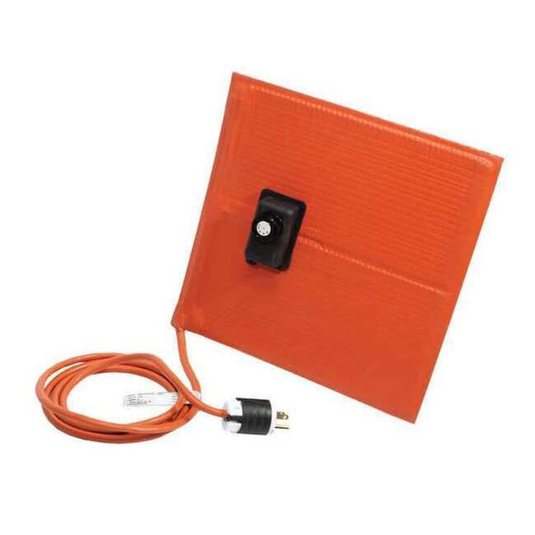 Heating Blanket, Silicone Rubber, 120V, 360W, 12"W x 12"L, w/ Plug