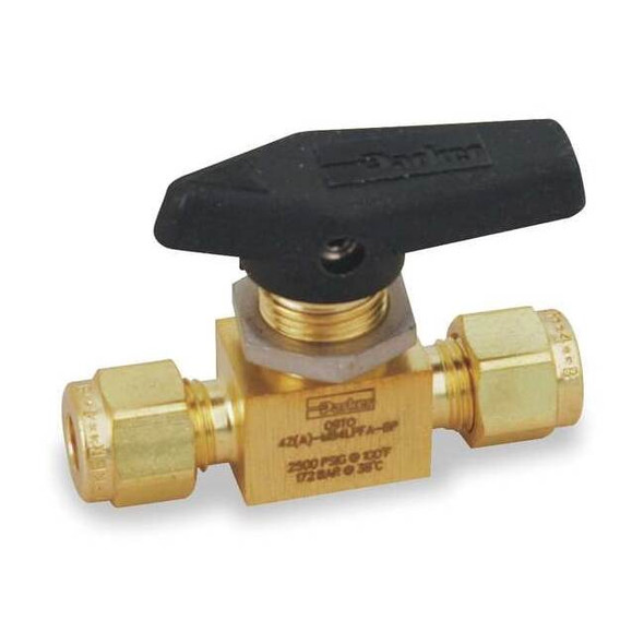 Parker 1/4" Compr Brass Mini Ball Valve Inline 4Z-MB4LPFA-BP