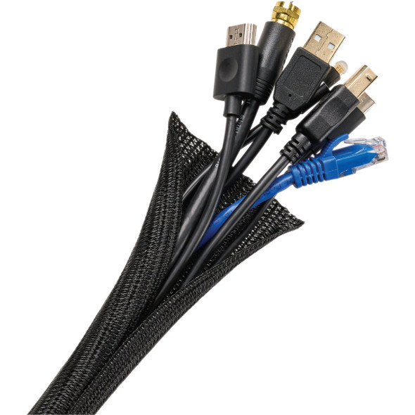 Wrap-It Storage 10 Ft. x 3/4 In. Black Mesh Cable Sleeve 400-SM-10x75BL