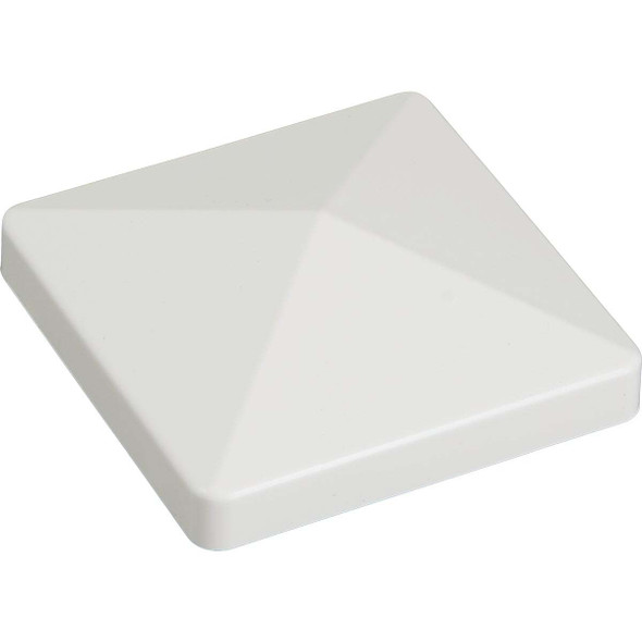 4 In. x 4 In. White Pyramid Vinyl Post Cap 165263