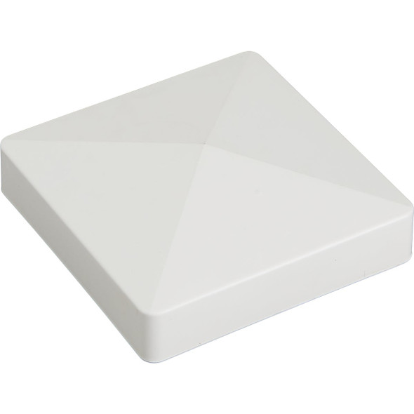 5 In. x 5 In. White Pyramid Vinyl Post Cap 165271