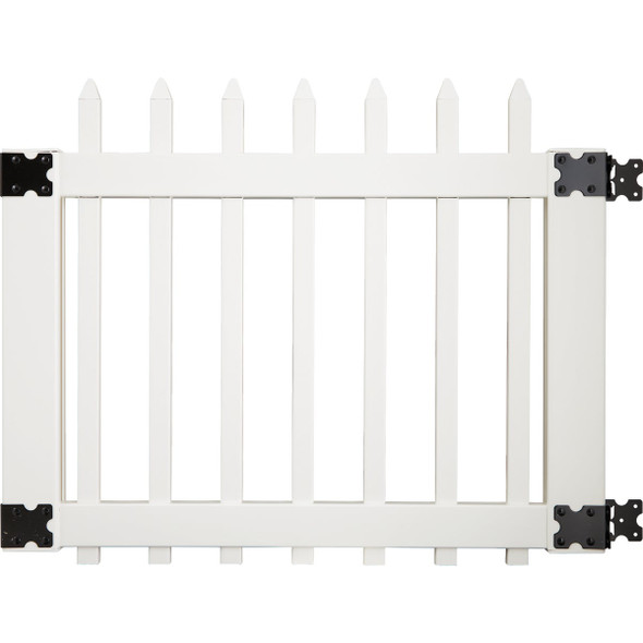 41-1/2 In. W. x 3 Ft. H. Spaced White Vinyl Picket Gate 160278