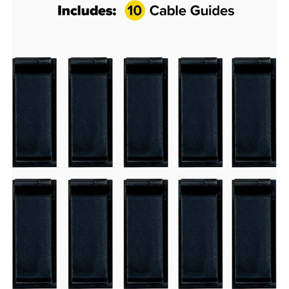 Wrap-It Storage Medium Black Cable Guides (10-Pack) 510-CG-MD-BL