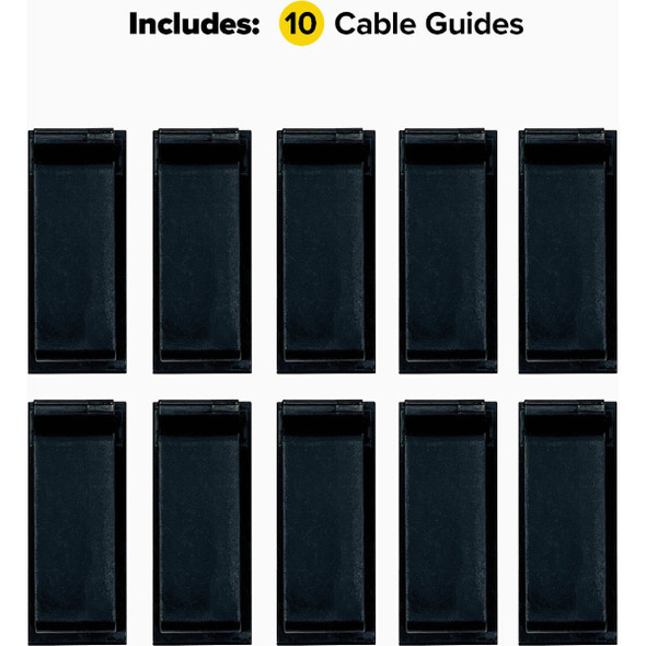 Wrap-It Storage Medium Black Cable Guides (10-Pack) 510-CG-MD-BL