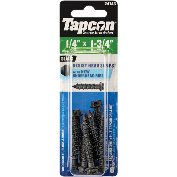 Tapcon 8ct 1/4x1-3/4" Scr Anchr 24143
