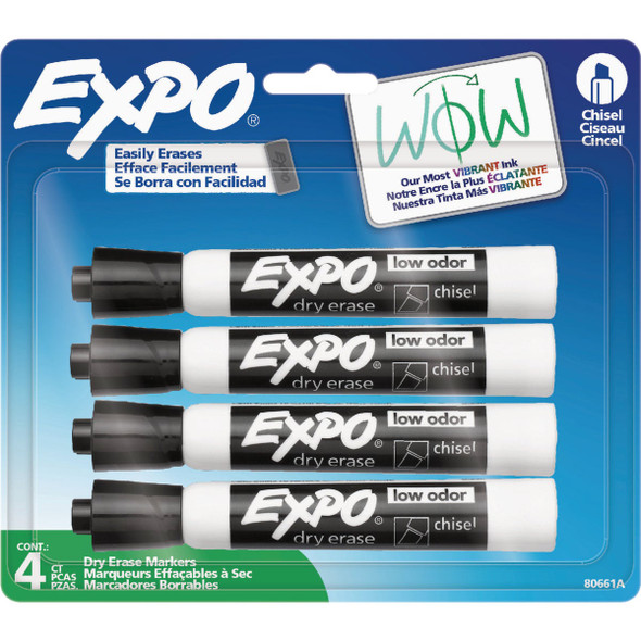 Expo Black Chisel Tip Dry Erase Marker (4-Pack)