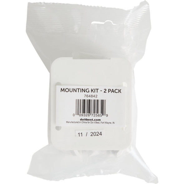 1-1/2 In. x 3 In. White Vinyl Fence Panel Mounting Kit (2-Pack)