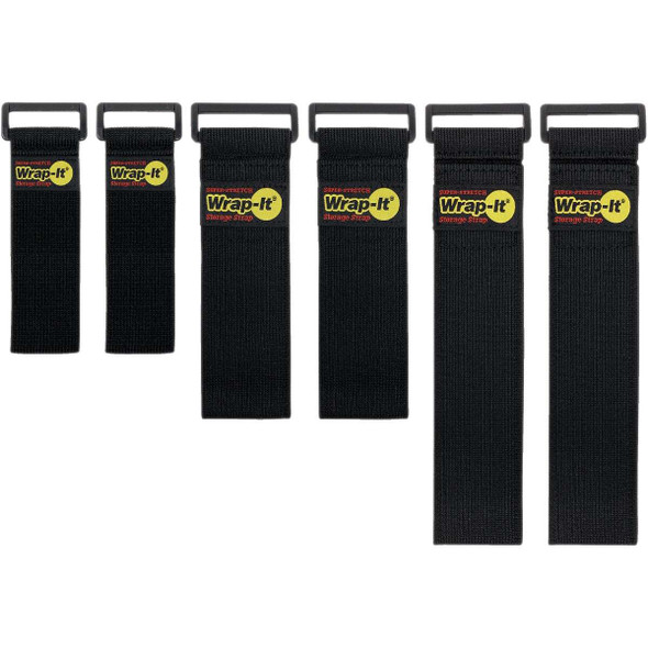 Wrap-It Storage Super-Stretch Assorted Elastic Hook & Loop Cinch Straps (6-Pack)