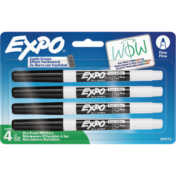 Expo Black Fine Point Low Odor Dry-Erase Marker (4-Pack)