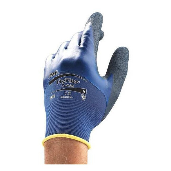 Coated Gloves, Nitrile, Rough, 3/4 dip, 3 Abrasion Level, Blue, 2XL (11) 1 PR