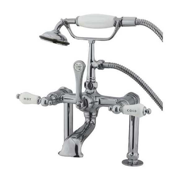 Deck-Mount Clawfoot Tub Faucet, Polished Chrome, Deck Mount