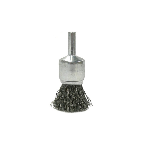 Crimped Wire Solid End Brush, Steel, 3/4 in dia x 0.0104 in Wire, 22000 RPM