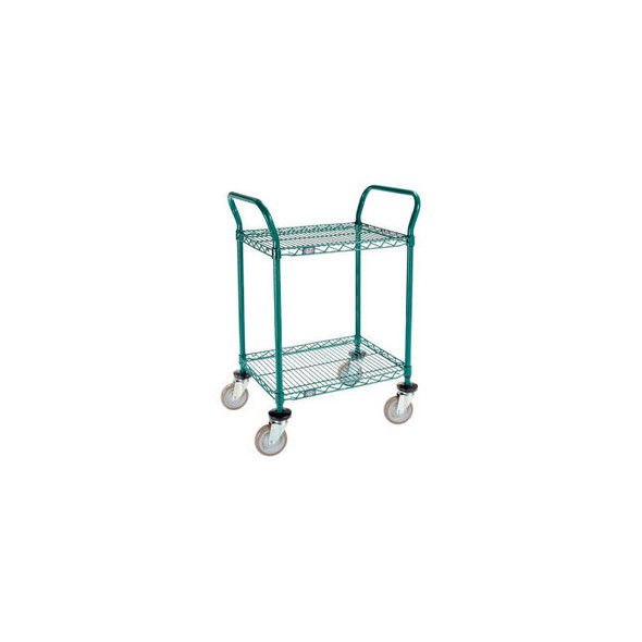 Nexel 2 Shelf Utility Cart Poly-Green24""W x 18""D x 39""H Poly Casters4 Swivel