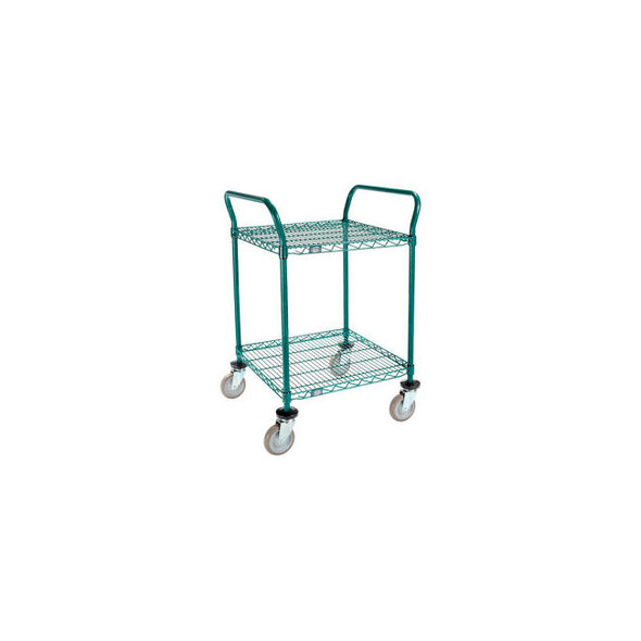 Nexel 2 Shelf Utility Cart Poly-Green24""W x 24""D x 39""H Poly Casters4 Swivel