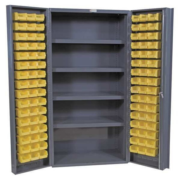 Durham Mfg Bin Cabinet,72"x36"x24",Gray,96YlwBns DC-DLP-96-4S-95