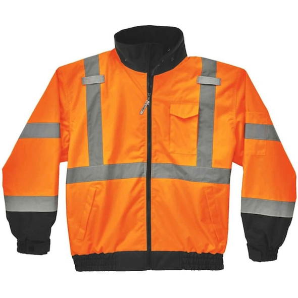 Hi-Vis 2-in-1 Bomber Jacket, Oxford Polyester, Class 3 Hi-Viz Orange, 3XL  8379