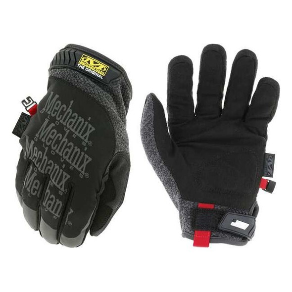 Mechanics Gloves, Synthetic Leather Palm, Black/Gray, M (9)