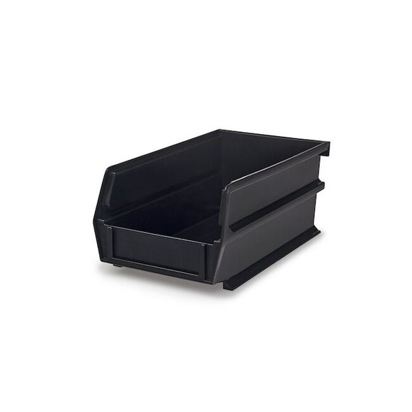 Hanging Bin & Bin Clip Kit, Polypropylene, Black, 4.125 in W x 3 in H