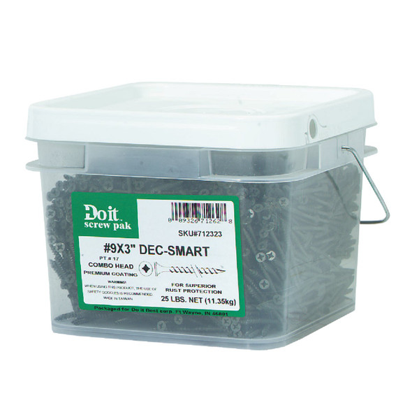 Do it Best #9 x 3 In. Premium-Coated Combo Drive Wood Exterior Screw (25 Lb.)