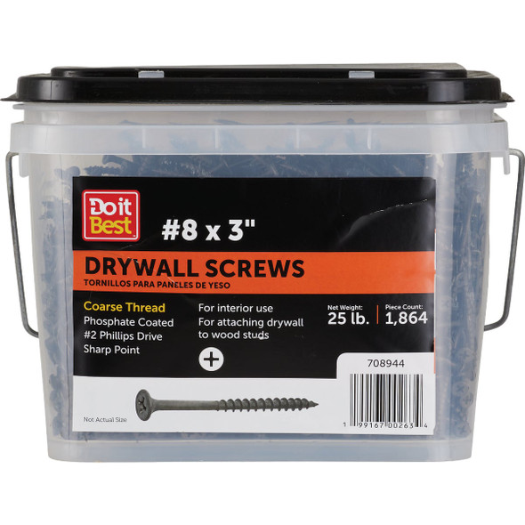 Do it Best #8 x 3 In. Coarse Thread Drywall Screw (25 Lb.) DIB708944