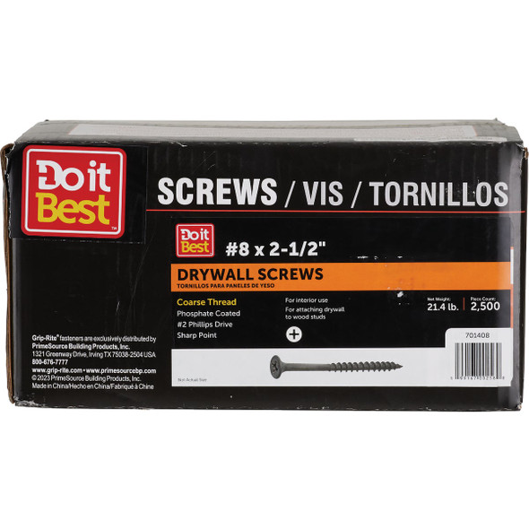 Do it Best #8 x 2-1/2 Coarse Thread Black Phosphate Drywall Screw (2500 Ct.)