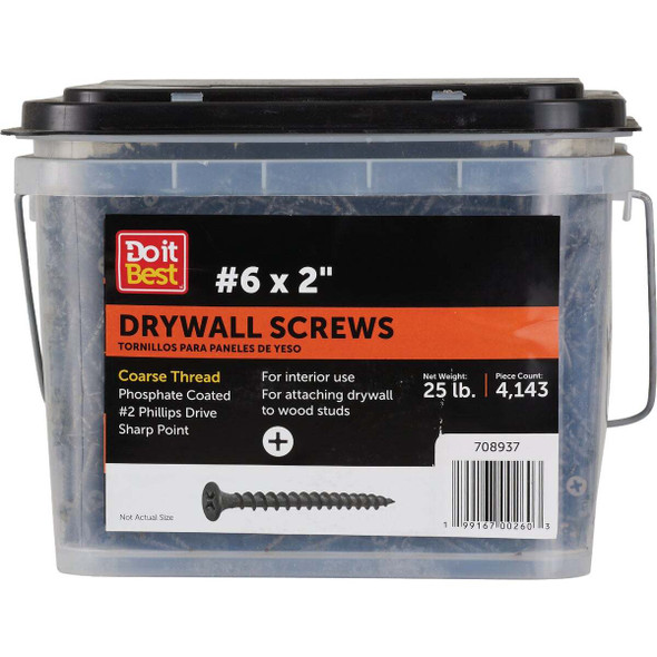 Do it Best #6 x 2 In. Coarse Thread Drywall Screw (25 Lb.) DIB708937