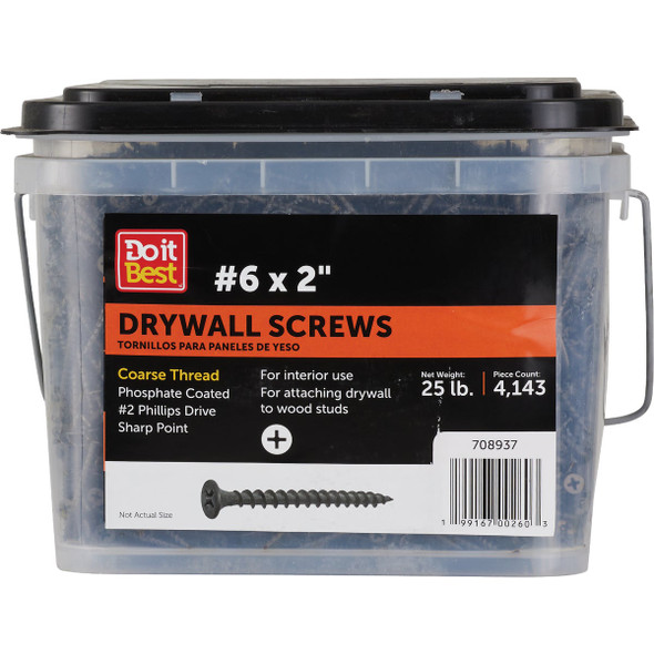 Do it Best #6 x 2 In. Coarse Thread Drywall Screw (25 Lb.) DIB708937