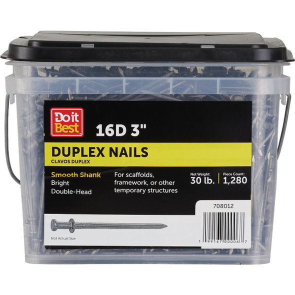 Do it Best 3 In. 16d Bright Duplex Framing Nails (1280-Count, 30 Lb.) DIB708012