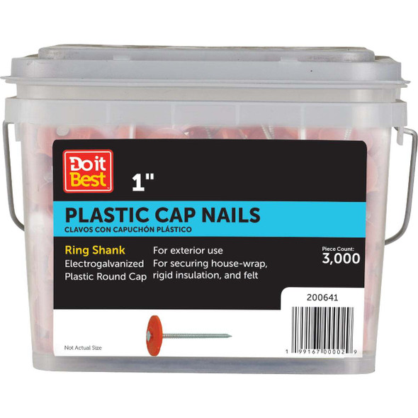 Do it Best 1 In. 12 ga Electrogalvanized Cap Nails (3000-Count, 9 Lb.) DIB200641