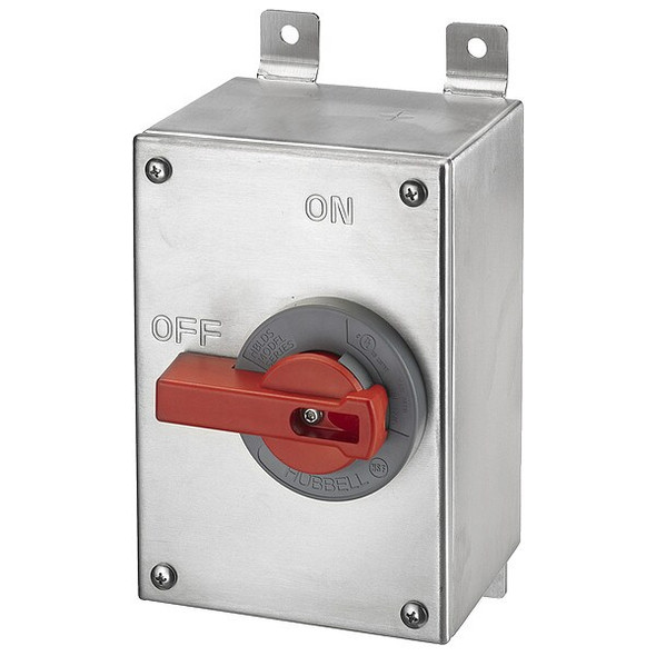 Hubbell Wiring Device-Kellems EnclosedDisconSw,NoFuse,30A,304StainStl HBLDS3SSAC