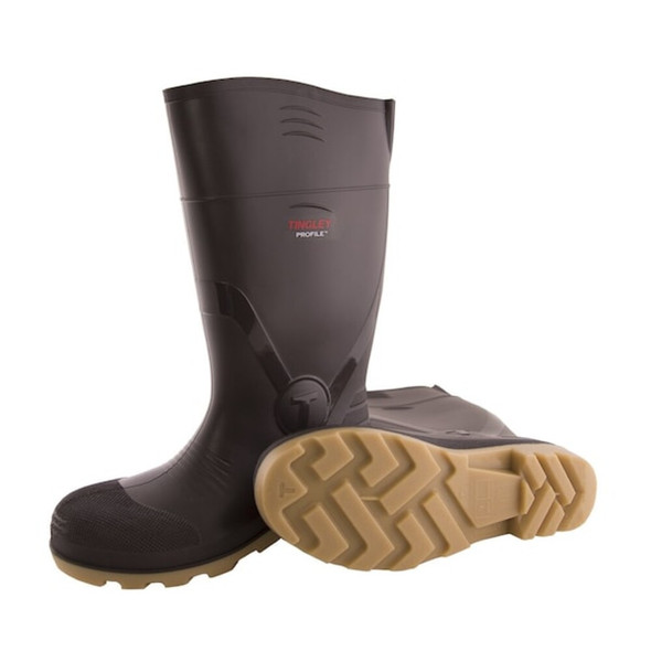 Profile Men's Knee Boots, Plain Toe, 15" Height, Brown, 8 51154.08