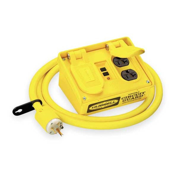 Hubbell Wiring Device-Kellems Plug-In GFCI w/Cord,6ft,20A,Yel,120V GFP20M Hubbell Wiring Device-Kellems Plug-In GFCI w/Cord,6ft,20A,Yel,120V GFP20M