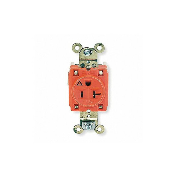 Hubbell Wiring Device-Kellems Recept,Orange,20 A,2P3W,Back; Side,1PK IG5361 Hubbell Wiring Device-Kellems Recept,Orange,20 A,2P3W,Back; Side,1PK IG5361