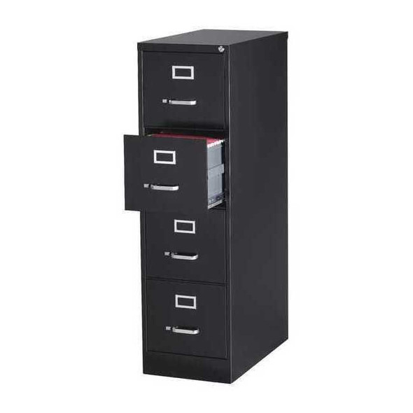 Hirsh 15" W 4 Drawer Vertical File Cabinet, Black,  Letter 17546