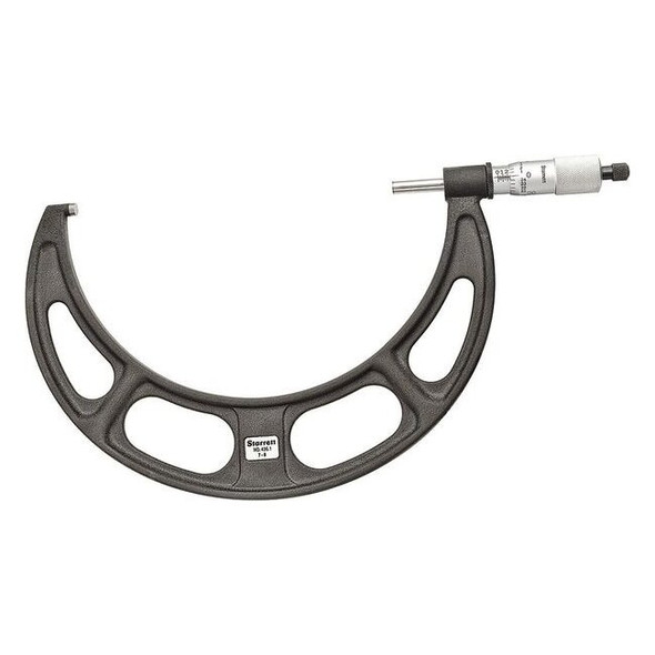 Starrett Outside Micrometer,7 to 8",Knurled Ring T436.1XRL-8