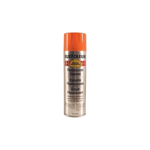 High Performance V2100 System Enamel Spray Paint, 14 oz, Fluorescent Orange, Gloss Finish Pack of 6