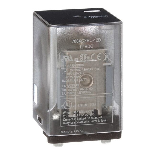 Plug-In, General Purpose Relay, Square, 10 A, 11 Pins, Blade Terminal