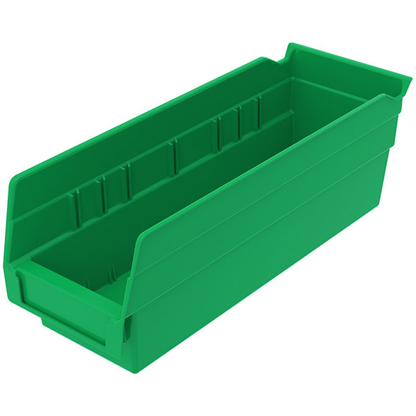 Akro-Mils® Shelf Bin, 11 5/8"L x 4"H x 4 1/8"W, Green, 1/Each Akro-Mils® Shelf Bin, 11 5/8"L x 4"H x 4 1/8"W, Green, 1/Each