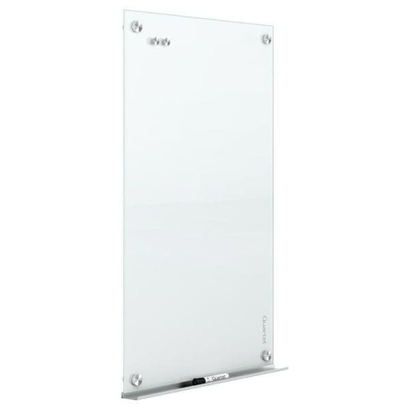 Quartet Dry Erase Board, Glass, 48 in, 96 in, No Frame Frame, White, Gloss G9648W-AB