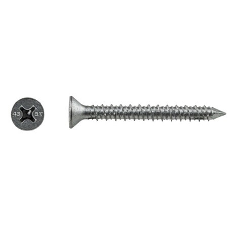 Screw Anchor, 3/16 in Dia., Flat, 2 3/4 in L, Stainless Steel Climaseal, 100 PK