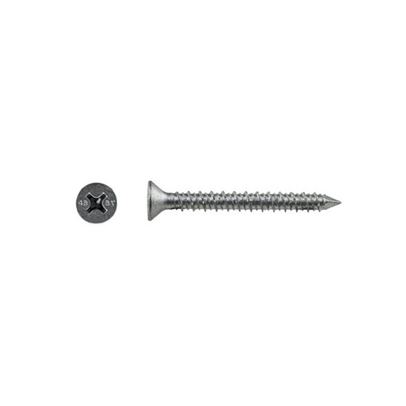 Screw Anchor, 3/16 in Dia., Flat, 2 3/4 in L, Stainless Steel Climaseal, 100 PK