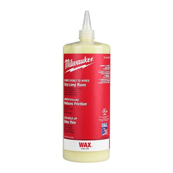 Milwaukee Tool 1 qt, Squeeze Bottle, Wax, Yellow 48-22-4136