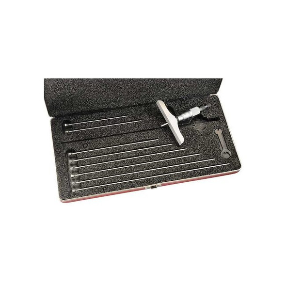 Starrett Depth Micrometer,0-9 In,4 In Base 445BZ-9RL