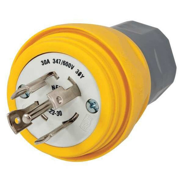 Hubbell Wiring Device-Kellems WT LckPlg,Strt;30 A;Yellow,Elastmr,5Blds HBL28W83 Hubbell Wiring Device-Kellems WT LckPlg,Strt;30 A;Yellow,Elastmr,5Blds HBL28W83