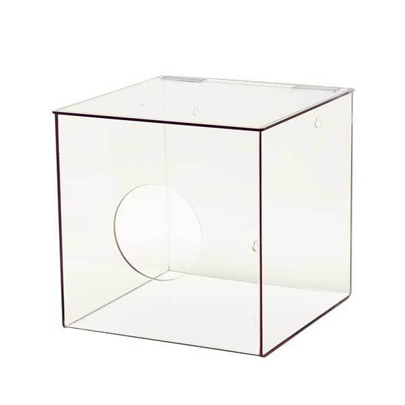 Condor Protection Dispenser, PETG, clear, 12 x 12 x 12" 3UZG4