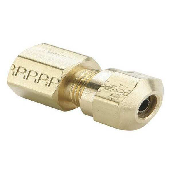 Parker Strt, Brass, Comp. 1/4 in, FNPT 1/4 in 66NTA-4-2